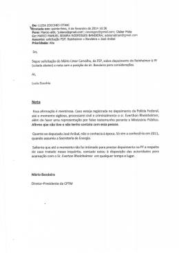 Nota oficial do presidente da CPTM, M&aacute;rio Bandeira