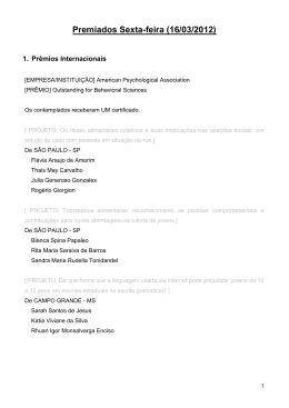 Premiados Sexta-feira (16/03/2012)