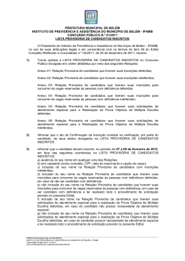 prefeitura municipal de bel&eacute;m instituto de previd&ecirc;ncia e