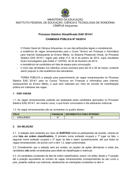 Processo Seletivo Simplificado EAD 2014/1