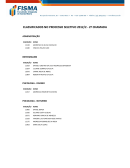 classificados no processo seletivo 2012/2 - 2ª chamada