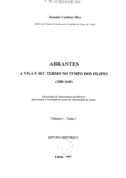 A VILA E SEU TERMO NO TEMPO DOS FILIPES