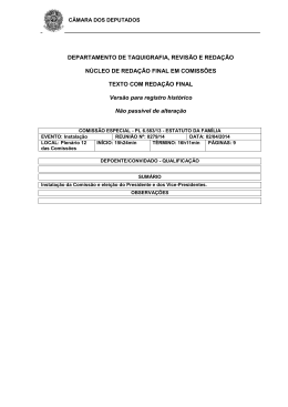 Instalação e Eleição - Câmara dos Deputados