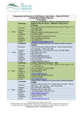 Composição da Plenária do CBH-Macaé e das Ostras – Biênio