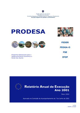 Relatório Anual de Execução PRODESA 2001
