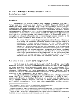 1 Do sentido do tempo ou da impossibilidade de sentido1