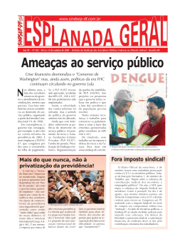 Amea&ccedil;as ao servi&ccedil;o p&uacute;blico - Sindsep-DF