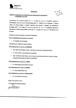 SIADAP - Designa&ccedil;&atilde;o de avaliadores para elabora&ccedil;&atilde;o de proposta