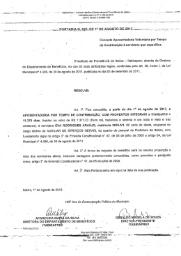 Portaria 020/2013 &ndash; Aposentadoria de Eva Rodrigues de Ara&uacute;jo