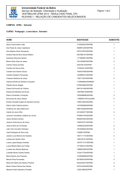 licenciatura em pedagogia - Ufba