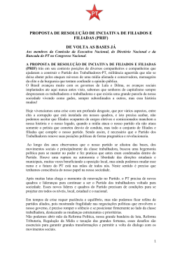 proposta de resolução de inciativa de filiados e filiadas