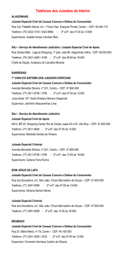 Lista de Telefones dos Juizados do Interior