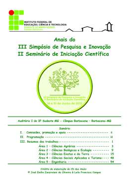 Anais do III Simp&oacute;sio de Pesquisa e Inova&ccedil;&atilde;o II