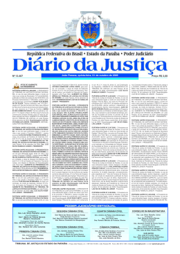 DI&Aacute;RIO DA JUSTI&Ccedil;A 2009 N&ordm; 13.407 Pre&ccedil;o R$ 2,00 Jo&atilde;o Pessoa