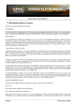 Di&aacute;rio oficial do dia 06/09/2012 PROCURADOR