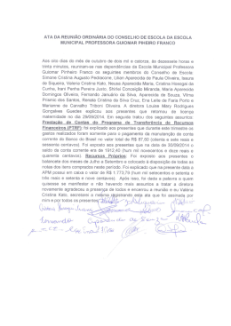 Ata do Conselho Escolar de 08 de outubro de 2014