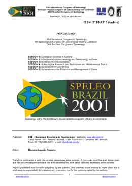 ISSN 2178-2113 (online) - Sociedade Brasileira de Espeleologia