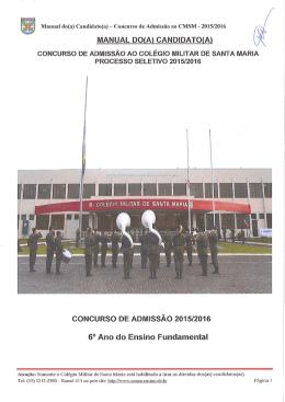 Manual do(a) Candidato - Colégio Militar de Santa Maria