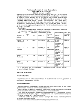 concurso público 01/2015 - Prefeitura Municipal de Santa Maria da