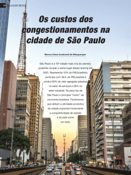 Os custos dos congestionamentos na cidade de São Paulo