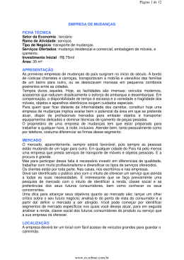 EMPRESA DE MUDAN&Ccedil;AS FICHA T&Eacute;CNICA Setor da Economia
