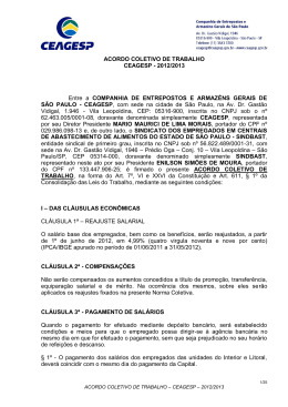 ACORDO COLETIVO &ndash; CEAGESP - 2011/2012