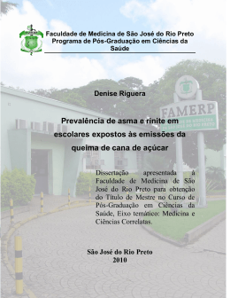 Preval&ecirc;ncia de asma e rinite em escolares expostos &agrave;s emiss&otilde;es da