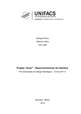 Projeto &ldquo;bora!&rdquo; - geo nunes design studio