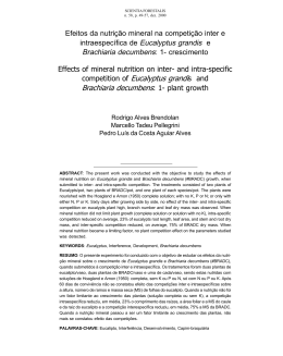 Efeitos da nutri&ccedil;&atilde;o mineral na competi&ccedil;&atilde;o inter e
