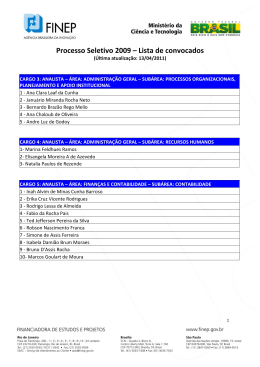 Processo Seletivo 2009 &ndash; Lista de convocados