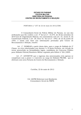 ESTADO DO PARAN&Aacute; POL&Iacute;CIA MILITAR DIRETORIA DE