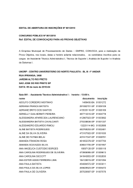 Convocação Prova objetiva - Prefeitura Municipal de São José do