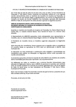 Ata da 2&ordf; Reuni&atilde;o Extraordin&aacute;ria do Conselho de