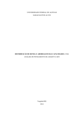 Distribui&ccedil;&atilde;o de renda e abordagem das capacidades - Unifal-MG