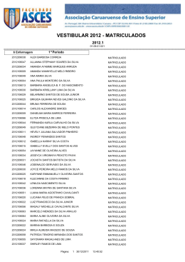 VESTIBULAR 2012 - MATRICULADOS