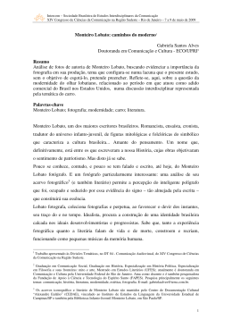 Monteiro Lobato: caminhos do moderno1 Gabriela Santos Alves