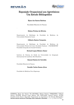 Revis&atilde;o - RevInter Revista de Toxicologia, Risco Ambiental e