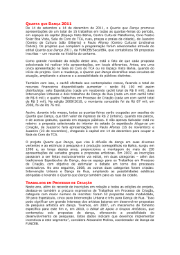 Leia release do Quarta que Dan&ccedil;a 2011