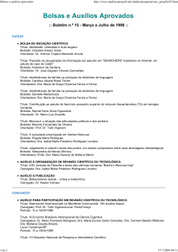 Março a Julho de 1998 - Faculdade de Filosofia e Ciências