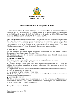 Edital de Convocação 01/2012 - Tribunal de Justiça de Sergipe