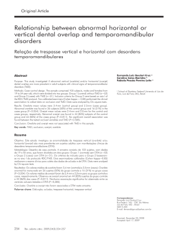 Relationship between abnormal horizontal or vertical dental overlap