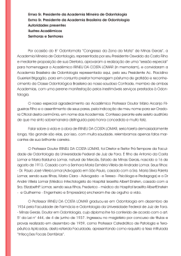 Homenagem ao Dr Irineu da Costa Lomar pela acad&ecirc;mica Irani