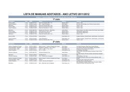 lista de manuais adotados - ano letivo 2011/2012