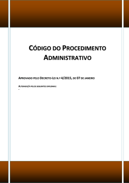Decreto-Lei n.&ordm; 4/2015 - C&oacute;digo do Procedimento Administrativo