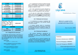 Ver Regulamento Administrativo 2014