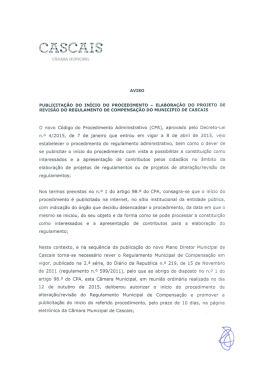 Publicitação do início do procedimento