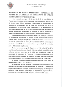 Publicitação do Início do procedimento