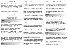 APRESENTA&Ccedil;&Atilde;O PROGRAMA&Ccedil;&Atilde;O Abril Maio Junho Julho