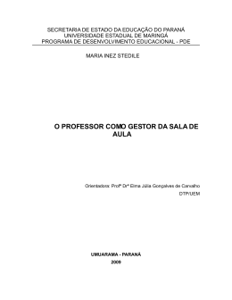 o professor como gestor da sala de aula