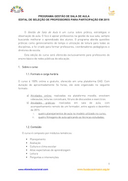 PROGRAMA GEST&Atilde;O DE SALA DE AULA EDITAL DE SELE&Ccedil;&Atilde;O